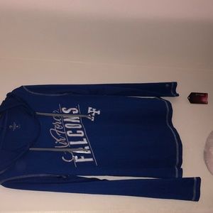 Blue long sleeve workout top